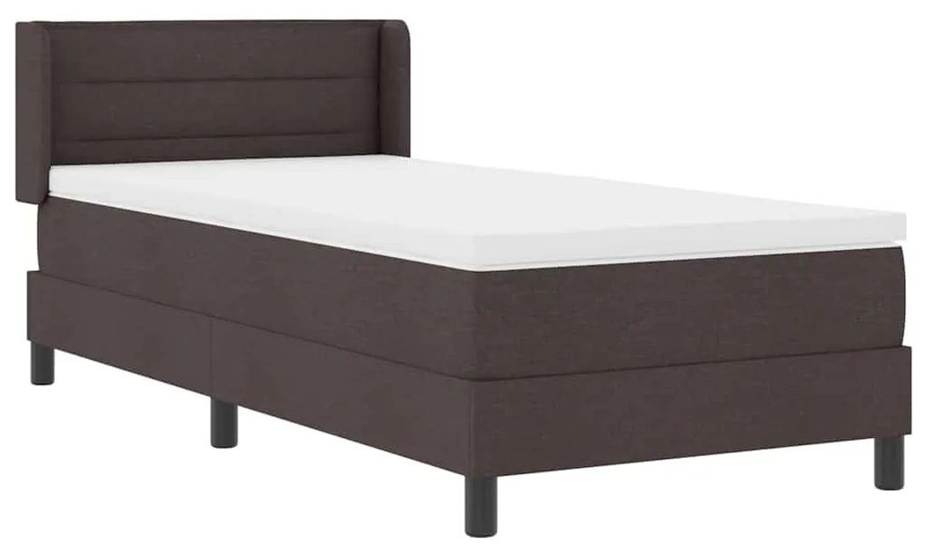 vidaXL Κρεβάτι box spring με στρώμα με στρώμα Σκούρο Καφέ 90 x 200 cm