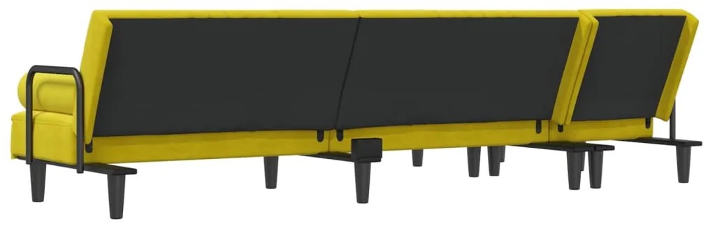 Καναπές Κρεβάτι Γωνιακός Κίτρινος 260 x 140 x 70 εκ. Βελούδινος 3157246