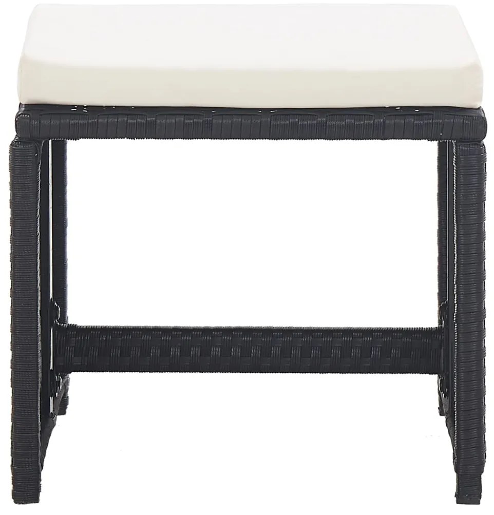 vidaXL Σετ Τραπεζαρίας Εξ. Χώρου 17 τεμ Μαύρο Συνθ. Ρατάν με Μαξιλάρια