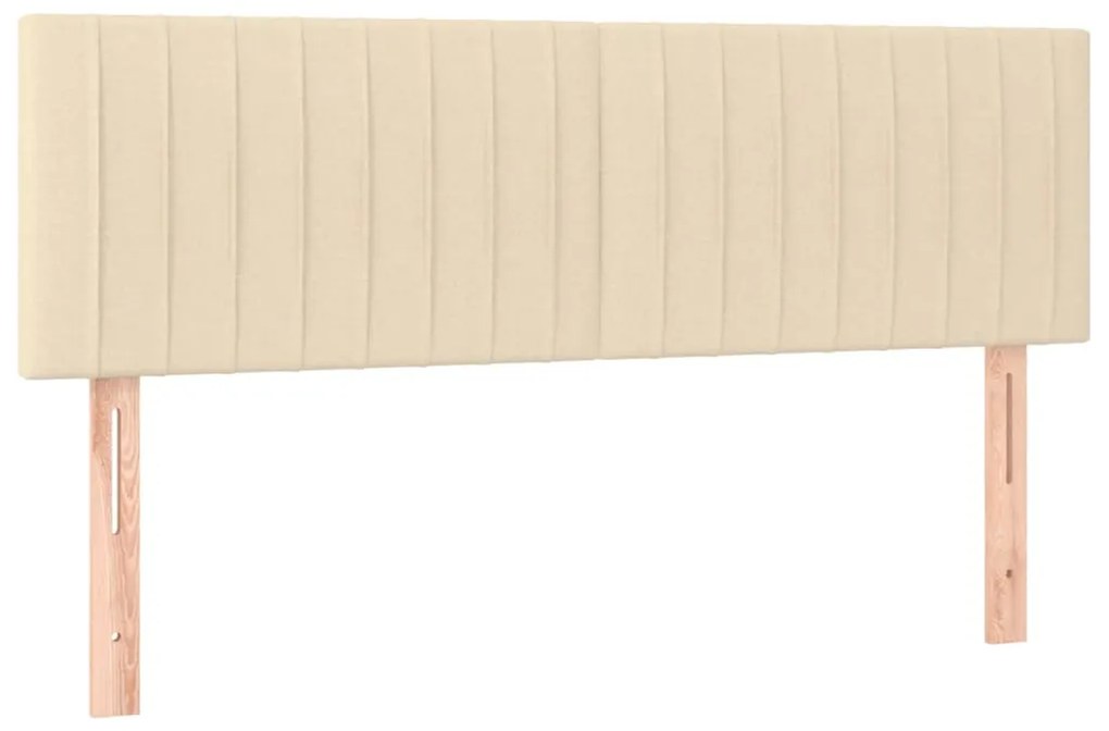 vidaXL Κρεβάτι Boxspring με Στρώμα Κρεμ 140x200 εκ. Υφασμάτινο