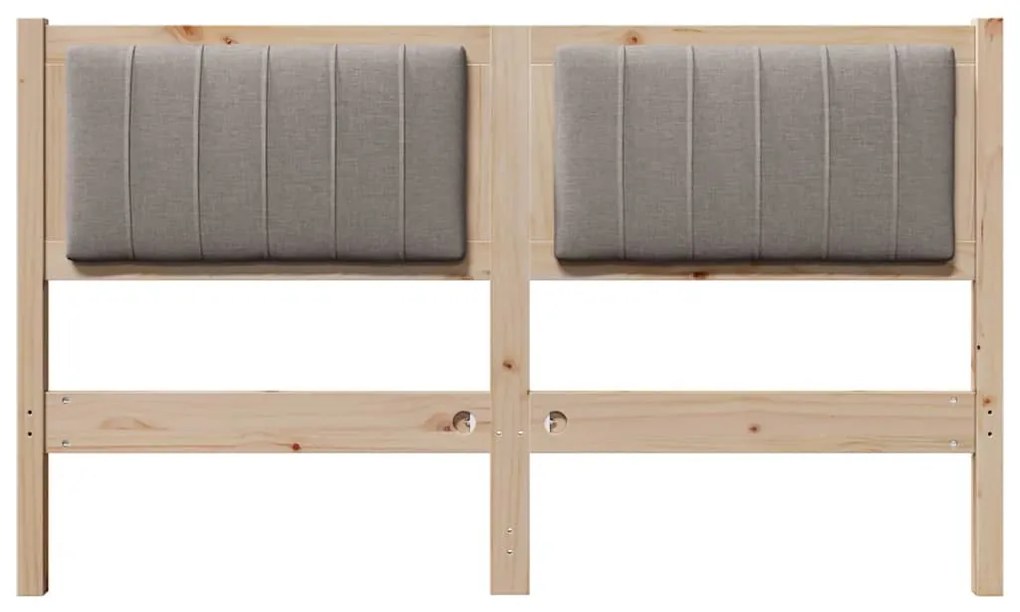 vidaXL Ταπετσαρισμένο κεφαλάρι Καφέ 135 cm Στερεά ξυλεία πεύκου