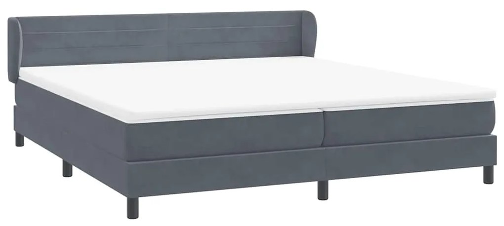 BOX SPRING ΚΡΕΒΑΤΙ ΜΕ ΣΤΡΩΜΑΤΑ ΣΚΟΥΡΟ ΓΚΡΙ 180X220 CM ΒΕΛΟΥΔΙΝΟ 3317662