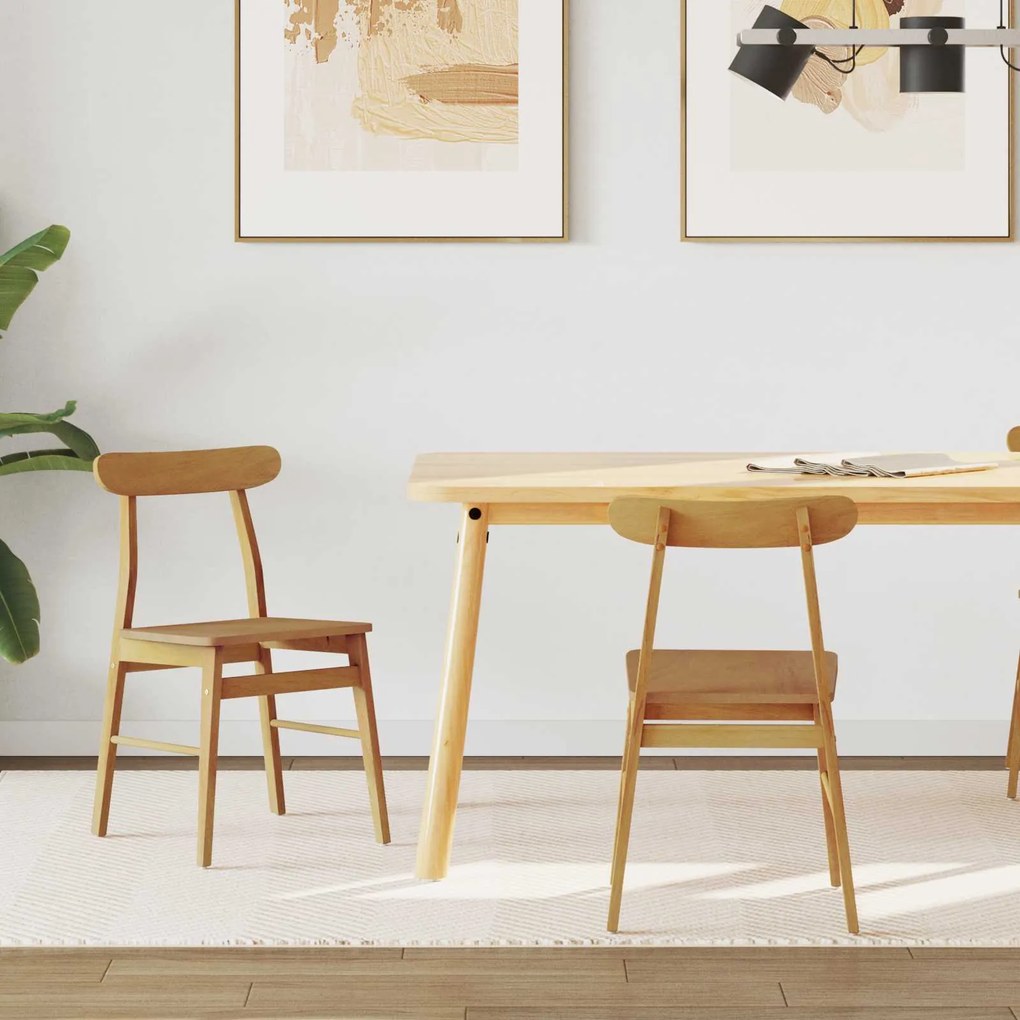 vidaXL Καρέκλα τραπεζαρίας 2 pcs Φυσικό 43 x 44,5 x 77 εκ.