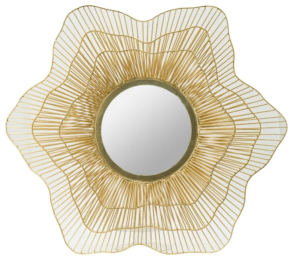 Artekko Artekko Mirror Χρυσός Μεταλλικός Καθρέπτης Τοίχου (68.6x6x68.6)cm 45065