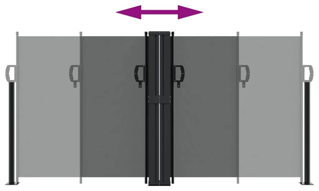 vidaXL Σκίαστρο Πλαϊνό Συρόμενο Ανθρακί 120 x 600 εκ.