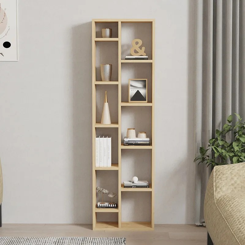 Βιβλιοθήκη Minicu pakoworld σε oak απόχρωση 44,4x19,6x150εκ (1 τεμάχια)