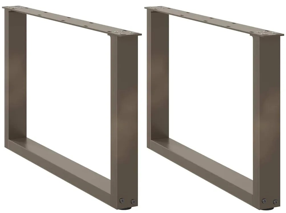 Πόδια Τραπεζιού Σαλονιού σε Σχήμα U 2 τεμ. από Φυσικό Ατσάλι 60x(42-43) εκ. Ατσάλι