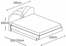 Κρεβάτι ξύλινο με δερμάτινη/ύφασμα KORONA 140x200 DIOMMI 45-208