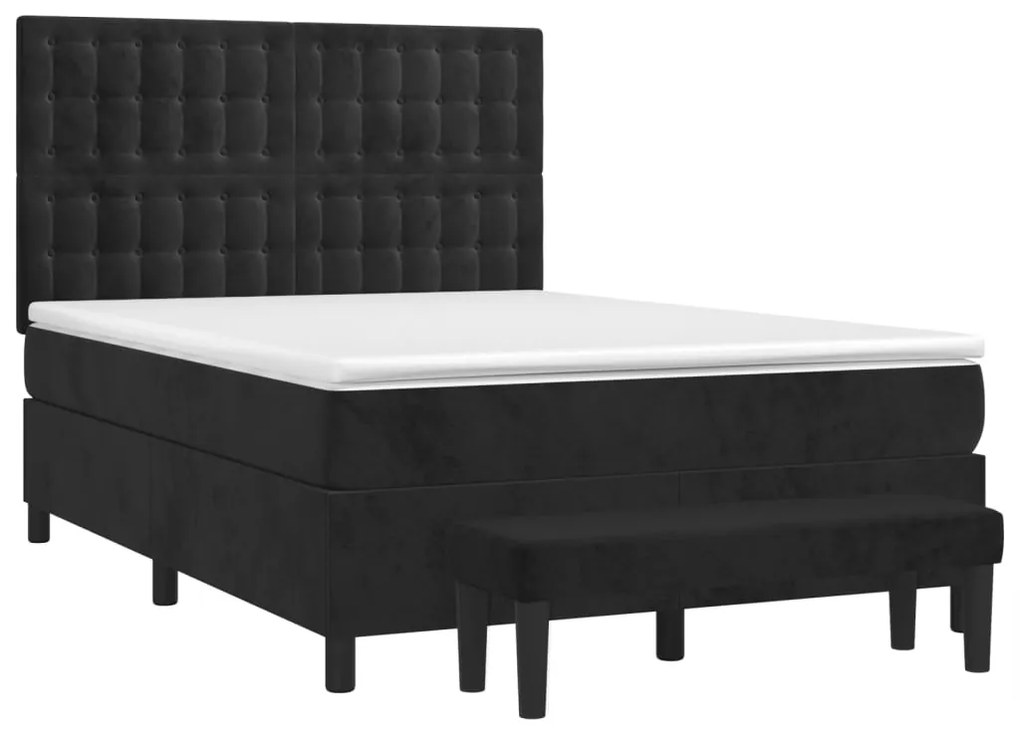 ΚΡΕΒΑΤΙ BOXSPRING ΜΕ ΣΤΡΩΜΑ ΜΑΥΡΟ 140X190 ΕΚ. ΒΕΛΟΥΔΙΝΟ 3138081