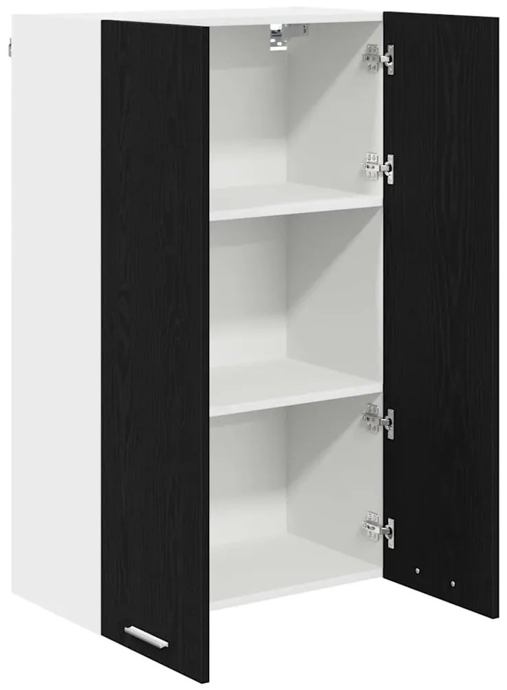 vidaXL Κρεμαστό ντουλάπι με πόρτα Riga Μαύρη Οξυά 60 x 31 x 100 εκ.