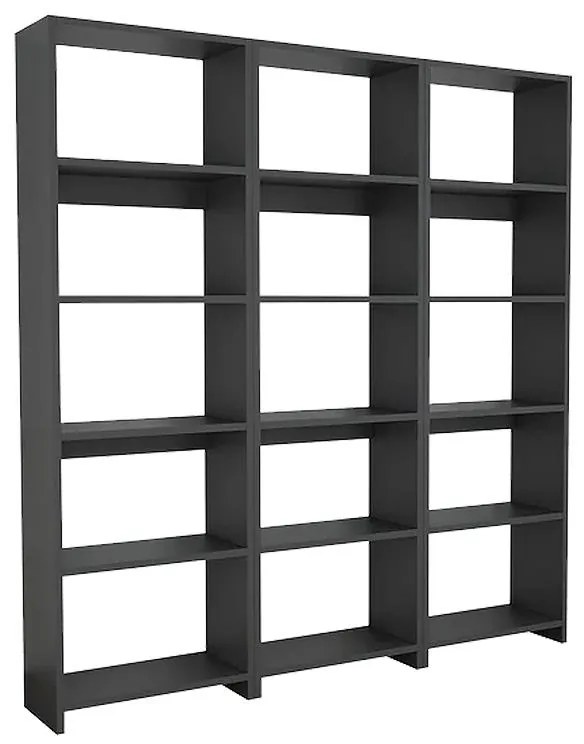 Βιβλιοθήκη Rabuku σε ανθρακί απόχρωση 146x22x123εκ 146x22x160 εκ.