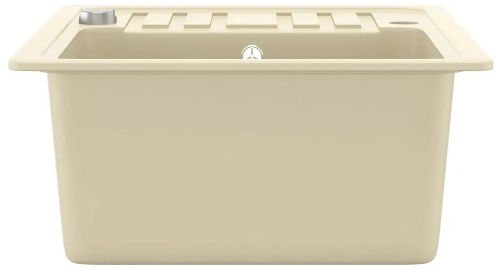 vidaXL Νεροχύτης με Μονή Γούρνα Μπεζ Γρανιτένιος