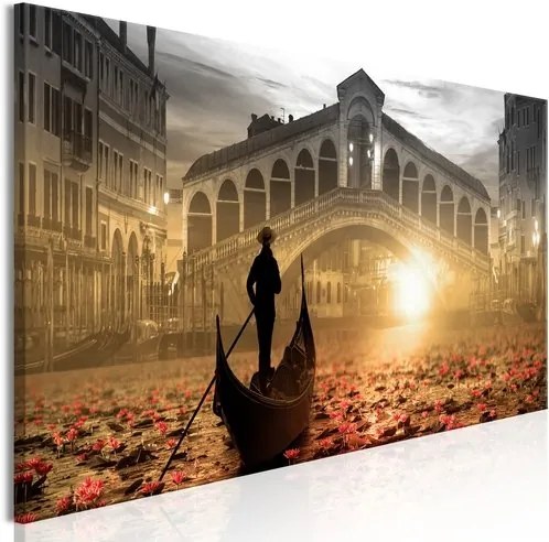 Πίνακας - Magic Venice (1 Part) Narrow Orange - 120x40