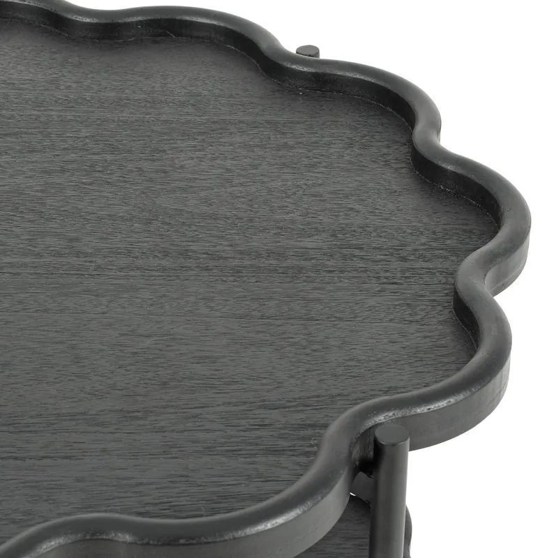 Βοηθητικό τραπεζάκι σαλονιού FL03248 Fylliana Στρογγυλό MDF Μαύρο χρώμα 80x48εκ 80x80x48 εκ.