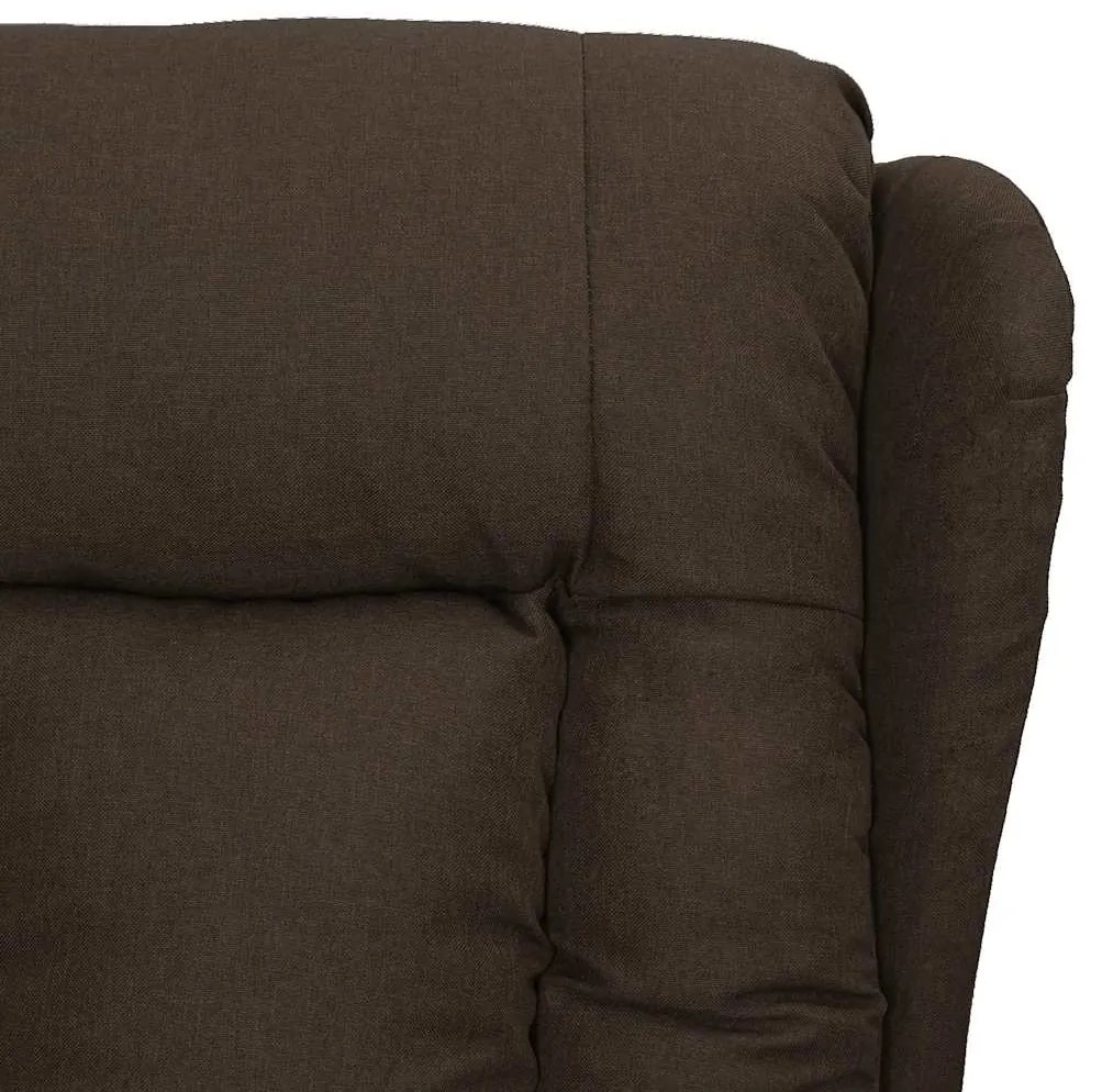 vidaXL Πολυθρόνα Μασάζ με Ανύψωση Σκούρο Καφέ Υφασμάτινη