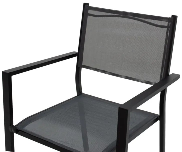 Τραπεζαρία Moly-Kliton A σετ 7τεμ αλουμινίου και ανθρακί textilene 150x80x74εκ 150x80x74 εκ.