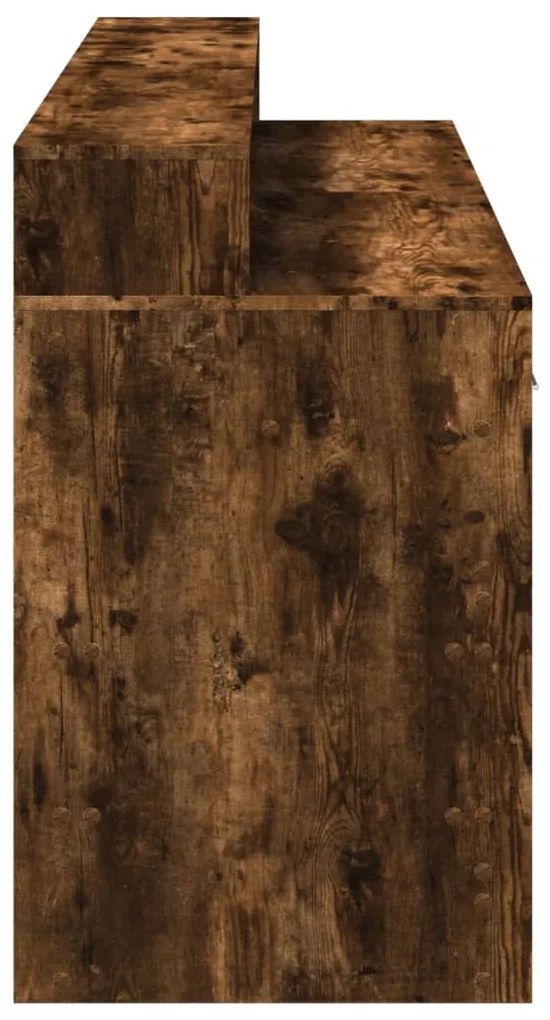 vidaXL Γραφείο με LED Καπνιστή δρυς 160x55x91 εκ. Επεξεργ. Ξύλο