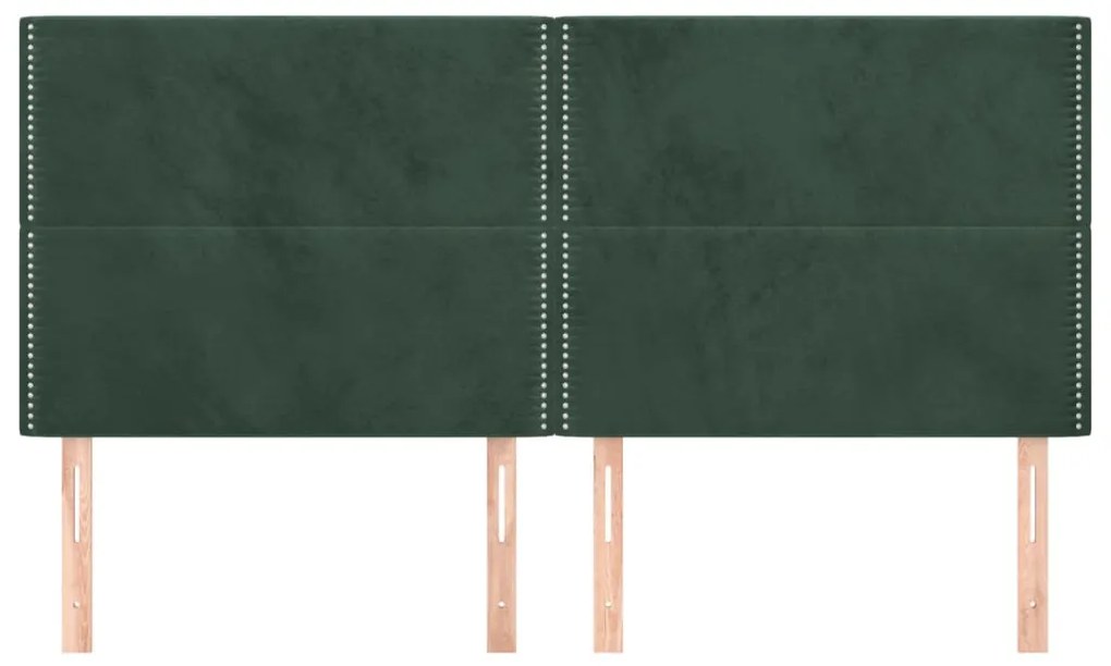 vidaXL Κεφαλάρι Σκούρο Πράσινο Βελούδινο 180x5x118/128 εκ.