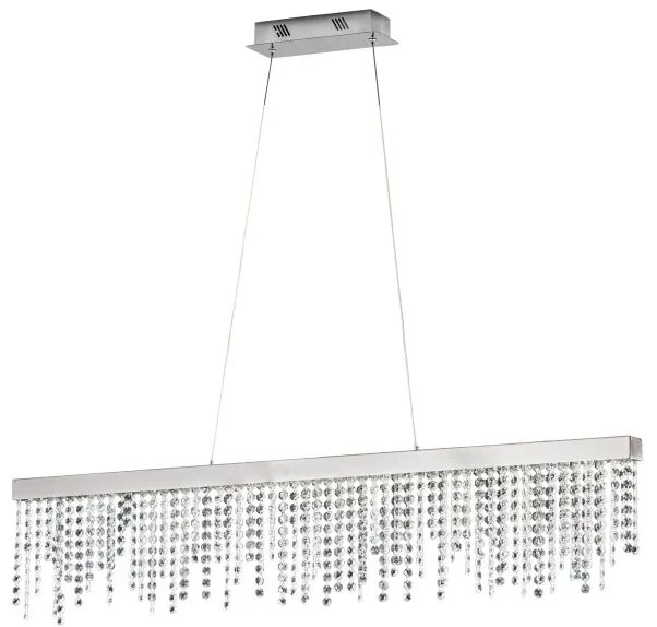 Φωτιστικό Κρεμαστό L1150xB90xH1500 mm Led 30,5w 4900lm Dimmable Χρωμέ -Διάφανα Κρύσταλλα Eglo Antelao 39284