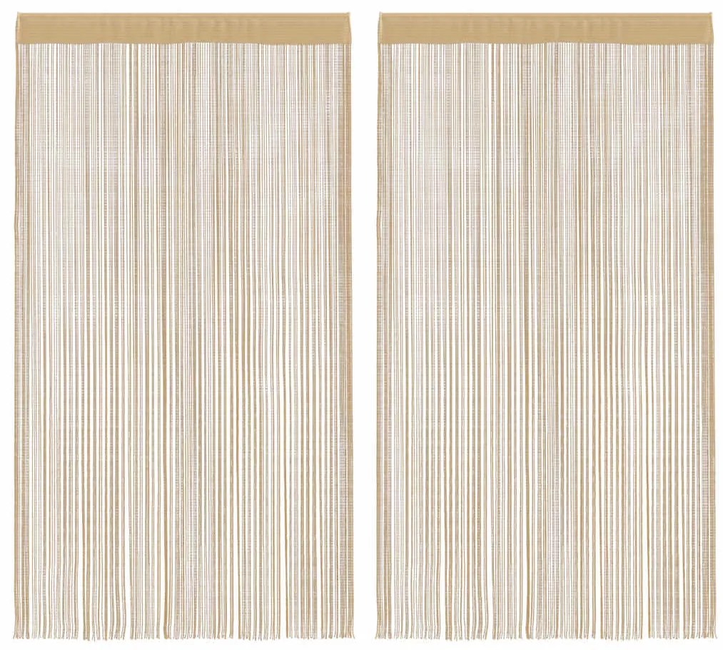 vidaXL Κουρτίνες με Κρόσσια 2 τεμ. Μπεζ 140 x 250 εκ.