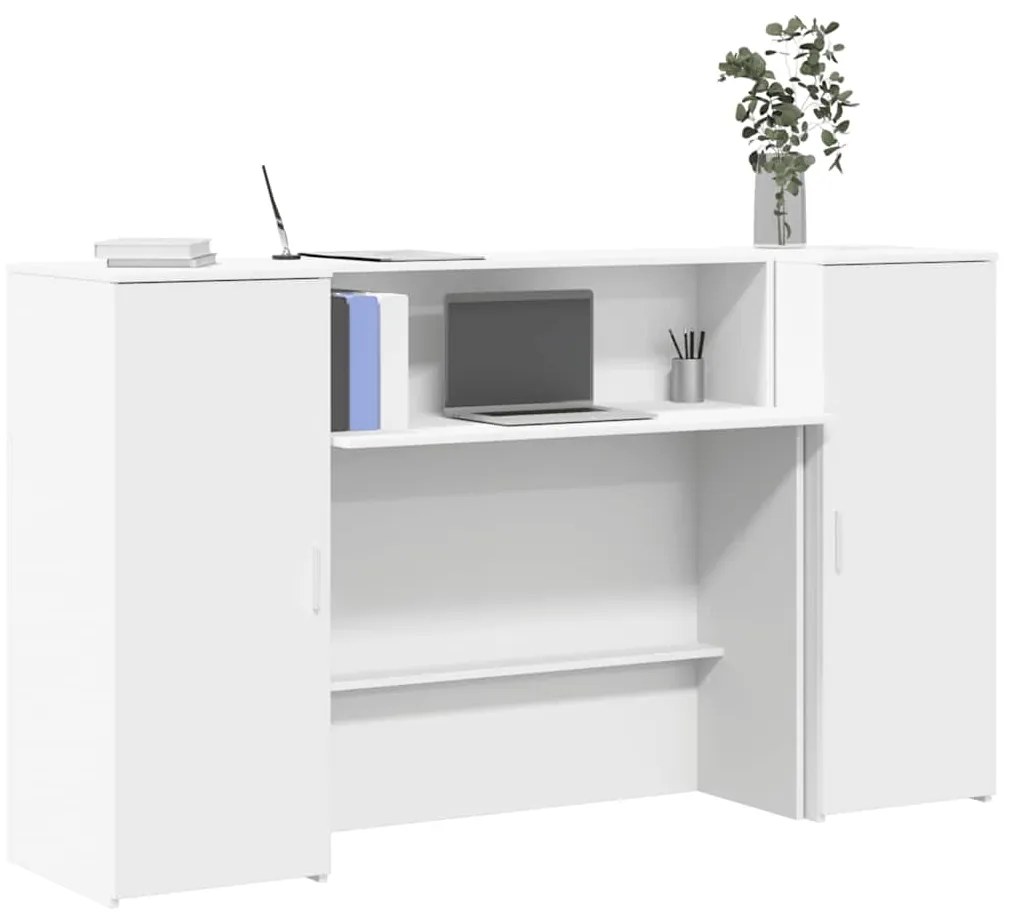 vidaXL Γραφείο υποδοχής Λευκό 180x50x103,5 cm Κατασκευασμένο ξύλο