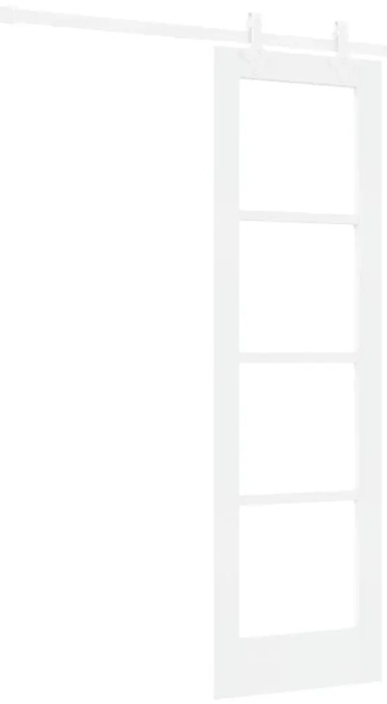 vidaXL Συρόμενη Πόρτα Λευκό 61 x 198.5 εκ. Ξύλο και μέταλλο
