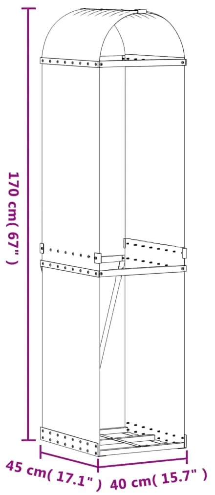 Ξυλοθήκη Πράσινη 40 x 45 x 170 εκ. από Γαλβανισμένο Ατσάλι - Πράσινο