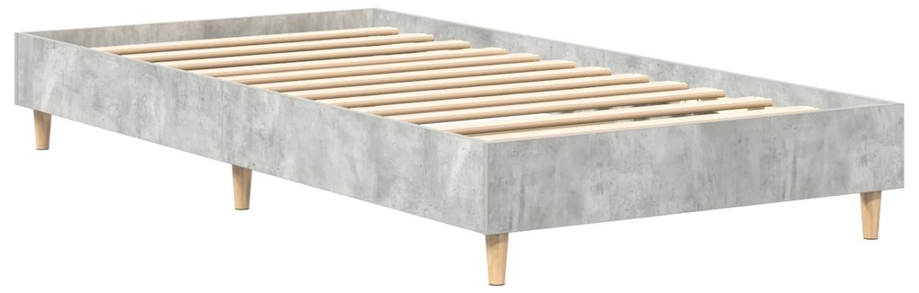 vidaXL Κρεβάτι 90x200 εκ. από Σκυρόδεμα Γκρι και Ξύλο