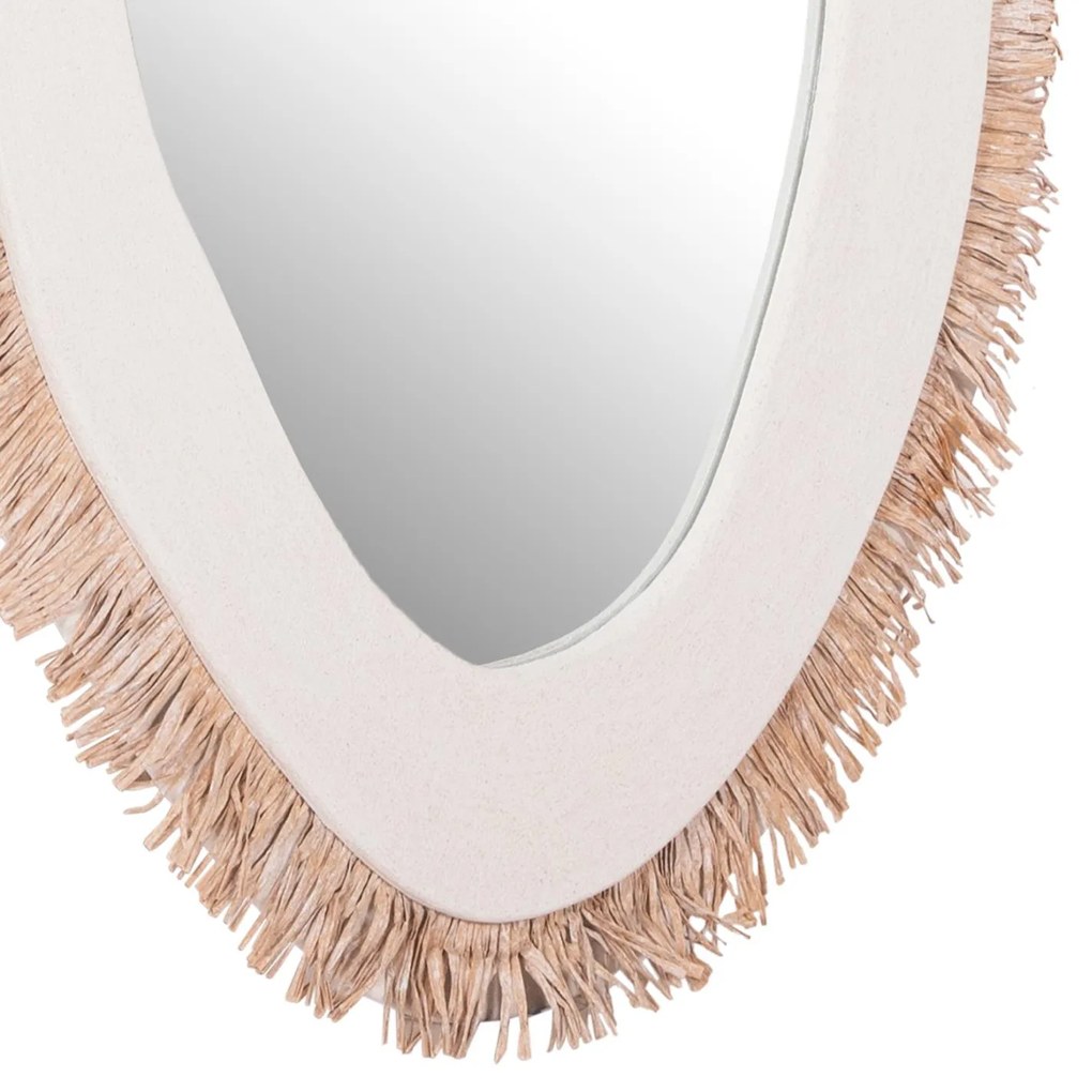 Καθρέπτης Τοίχου SANTORINI Mdf Υπόλευκο - Μπέζ 63x1,8x120Υ εκ. 62x1.8x120 εκ.