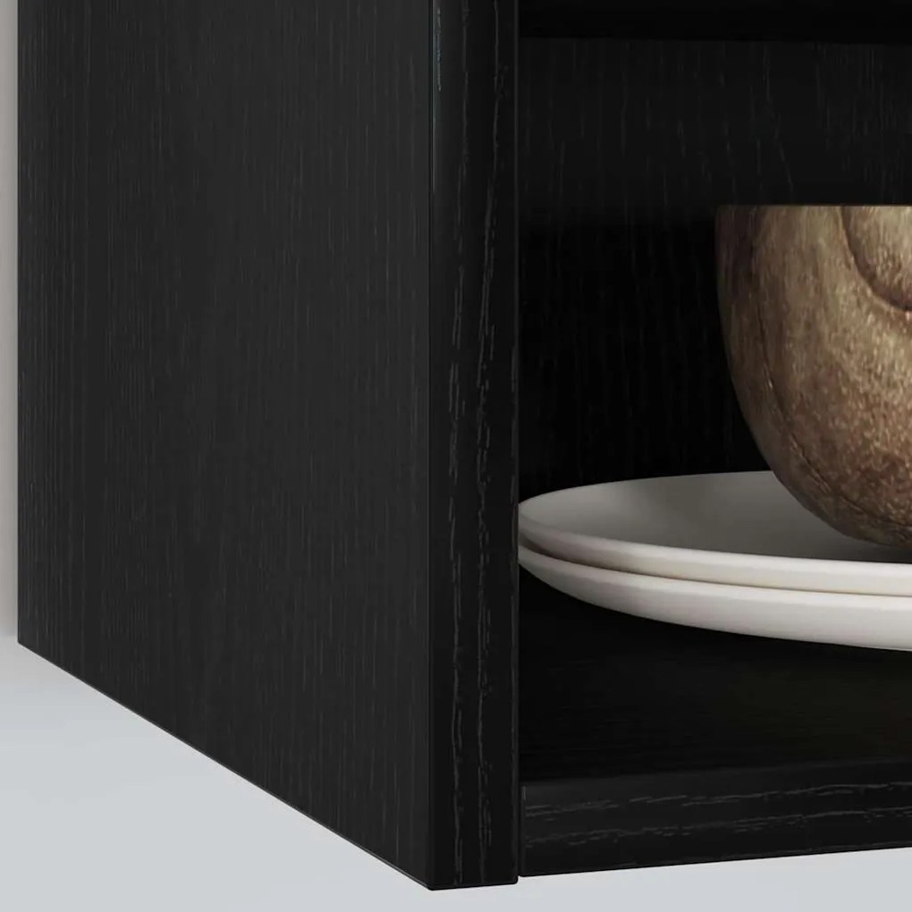 vidaXL Κρεμαστό ντουλάπι με ράφι Riga Μαύρη δρυς 40 x 29,5 x 60 εκ.