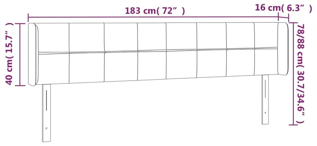 ΚΕΦΑΛΑΡΙ ΚΡΕΒΑΤΙΟΥ LED ΣΚΟΥΡΟ ΓΚΡΙ 183X16X78/88 ΕΚ. ΥΦΑΣΜΑΤΙΝΟ 3123251