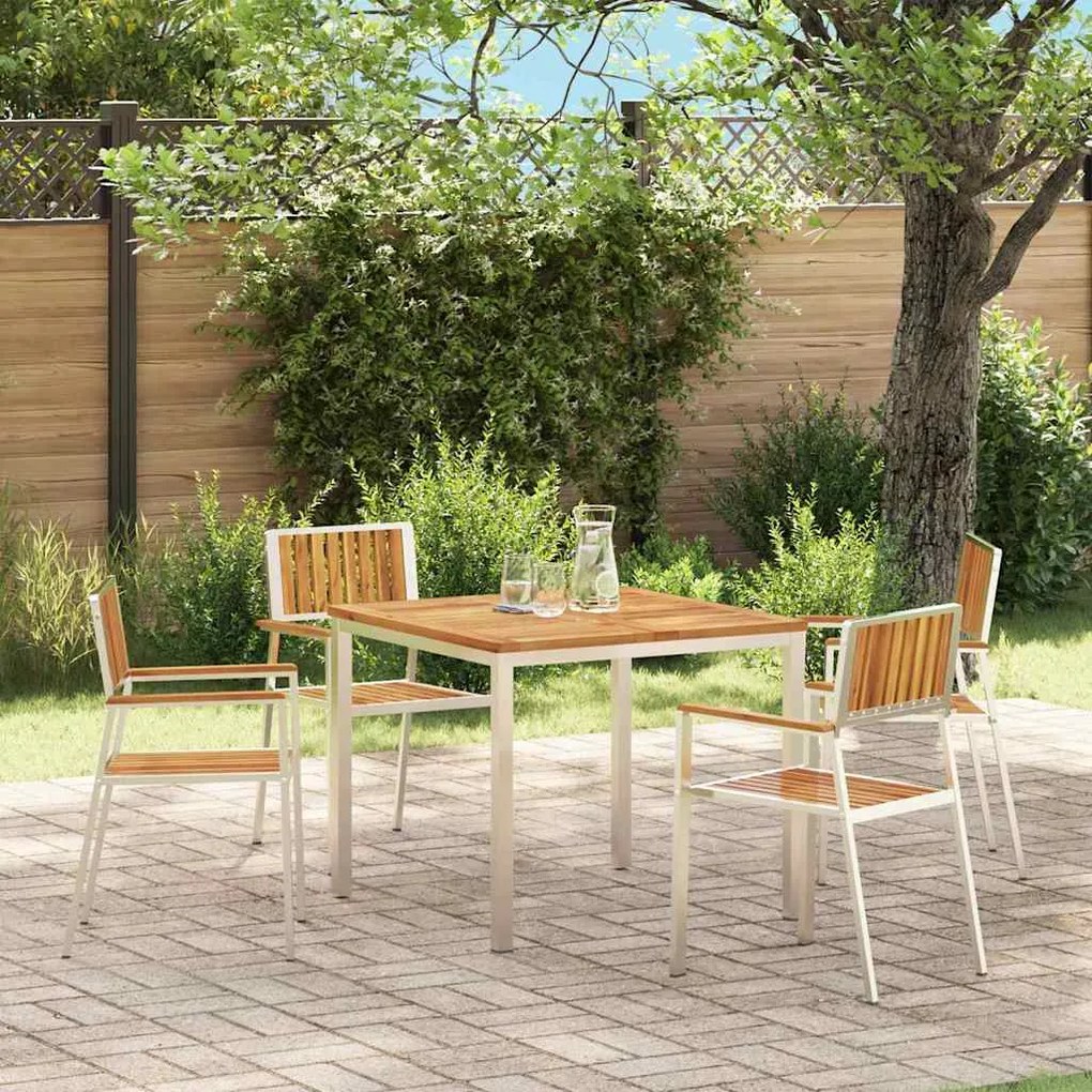 vidaXL Καρέκλα Κήπου 4 pcs Καφέ 56 x 54.5 x 87 εκ. Μασίφ ξύλο ακακίας