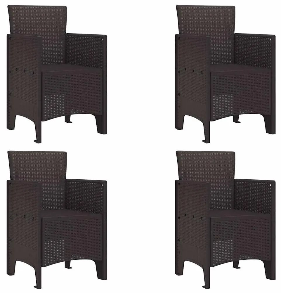 vidaXL Σέτ φαγητού για κήπο 5 pcs Καφέ Rattan Polt