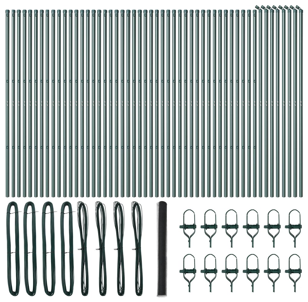 vidaXL Hexagon Fence Γκρι 1.6x100 μ Χάλυβας