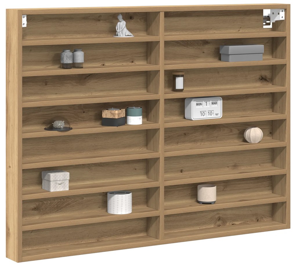 vidaXL Βιτρίνα Artisan Ξύλο Δρυός 100x8,5x75 εκ. Συνθετικό Ξύλο