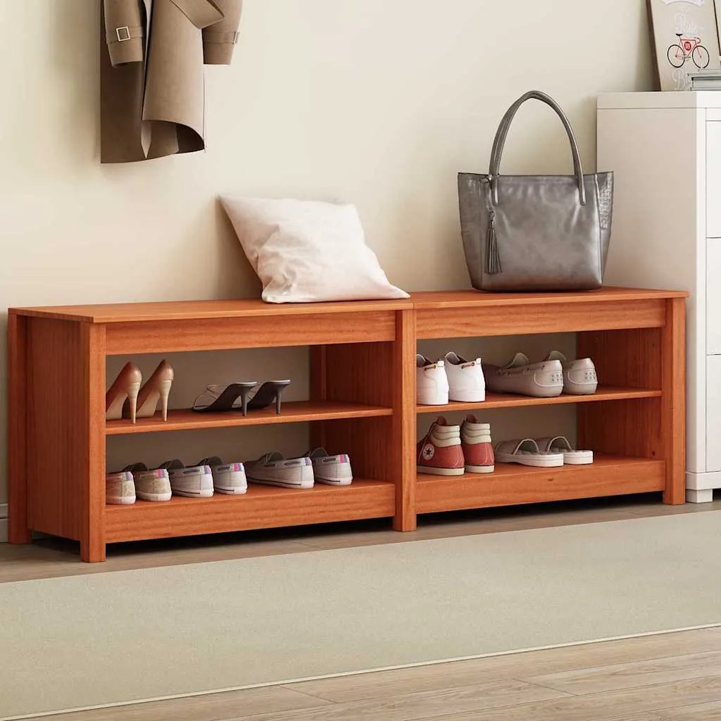 vidaXL Πάγκος για παπούτσια με ράφι Καφέ κεριού 160 x 36.5 x 50 εκ.
