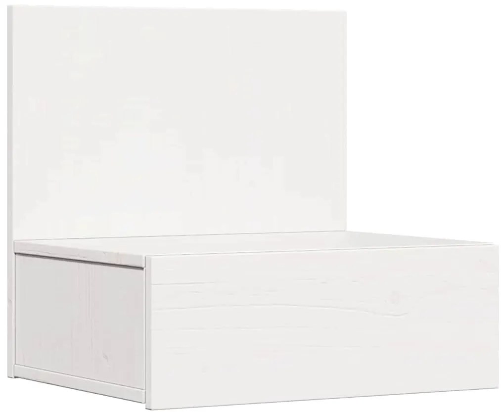 vidaXL Κομοδίνο με συρτάρι Λευκό 42 x 32.5 x 40 εκ Μασίφ ξύλο πεύκου