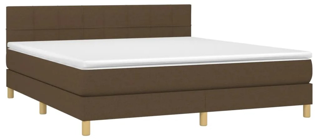 ΚΡΕΒΑΤΙ BOXSPRING ΜΕ ΣΤΡΩΜΑ ΣΚΟΥΡΟ ΚΑΦΕ 180X200 ΕΚ ΥΦΑΣΜΑΤΙΝΟ 3140636