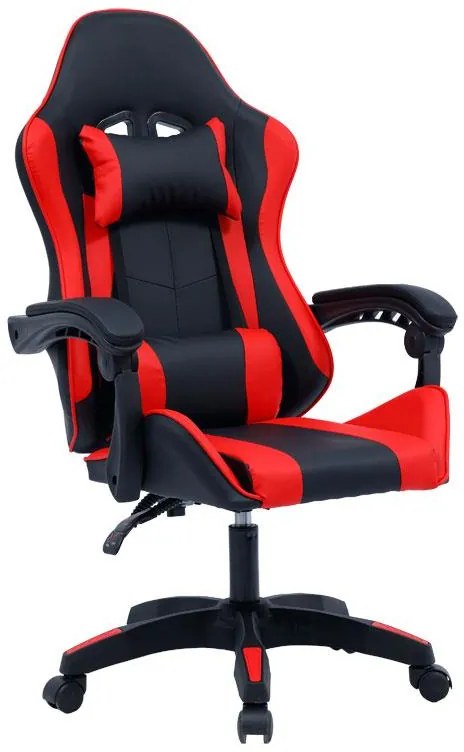 Καρέκλα γραφείου gaming William PU μαύρο-κόκκινο 60x59x108 εκ.