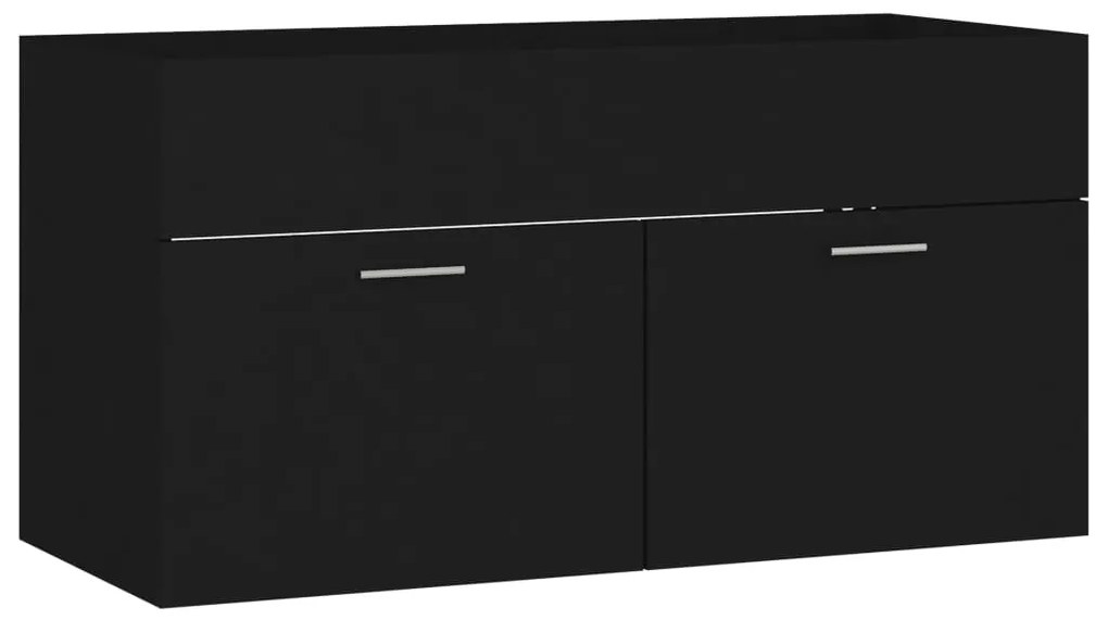 vidaXL Ντουλάπι Νιπτήρα Μαύρο 90 x 38,5 x 46 εκ. από Επεξ. Ξύλο