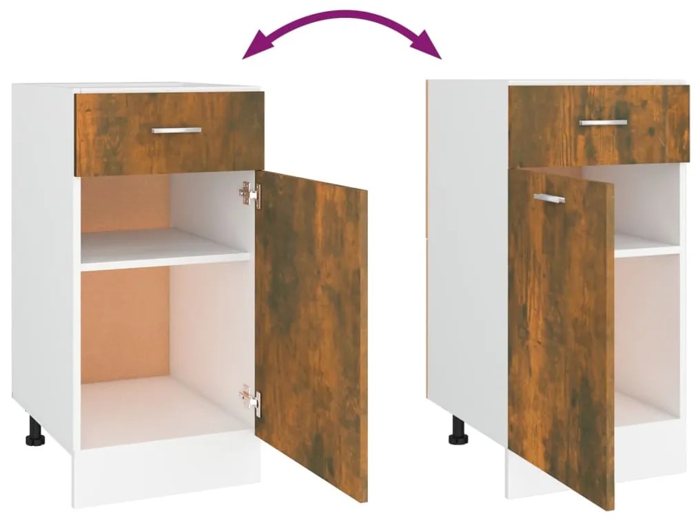 vidaXL Ντουλάπι με Συρτάρια "Lyon" Καπνιστή Δρυς 40x46x81,5 εκ. από Τεχνητό Ξύλο