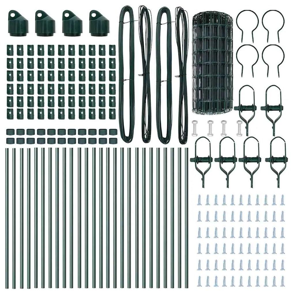 vidaXL Τεντώτο με στήριγμα Πράσινο 0,6 x 50 μ. Χάλυβας και PVC