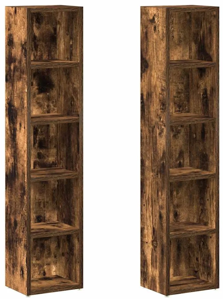 vidaXL Ντουλάπια CD 2 τεμ. Καπν. Δρυς 21x16x93,5 εκ Επεξεργασμένο Ξύλο