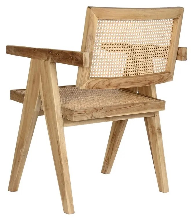 Καρέκλα Τραπεζαρίας DKD Home Decor Φυσικό Ξύλο Τικ ρατάν (58 x 56 x 82 cm)