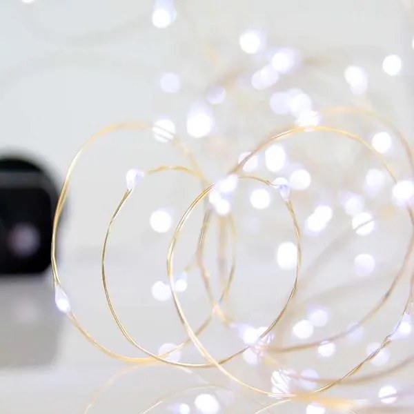 Eurolamp Σειρά 100 Mini LED Ψυχρό Λευκό 9.9m Με 8 Προγράμματα ΙΡ44 Ασημί Σύρμα 600-1740