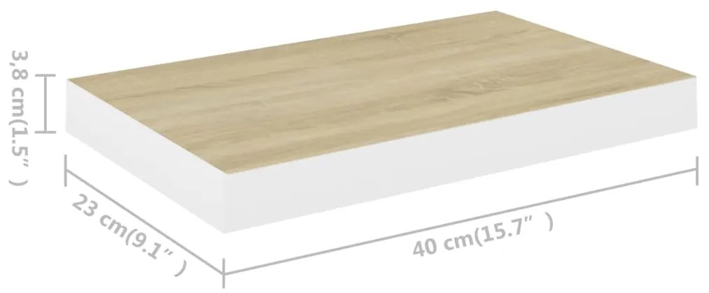 ΡΑΦΙ ΤΟΙΧΟΥ ΧΡΩΜΑ ΔΡΥΟΣ / ΛΕΥΚΟ 40 X 23 X 3,8 ΕΚ. ΑΠΟ MDF 326570