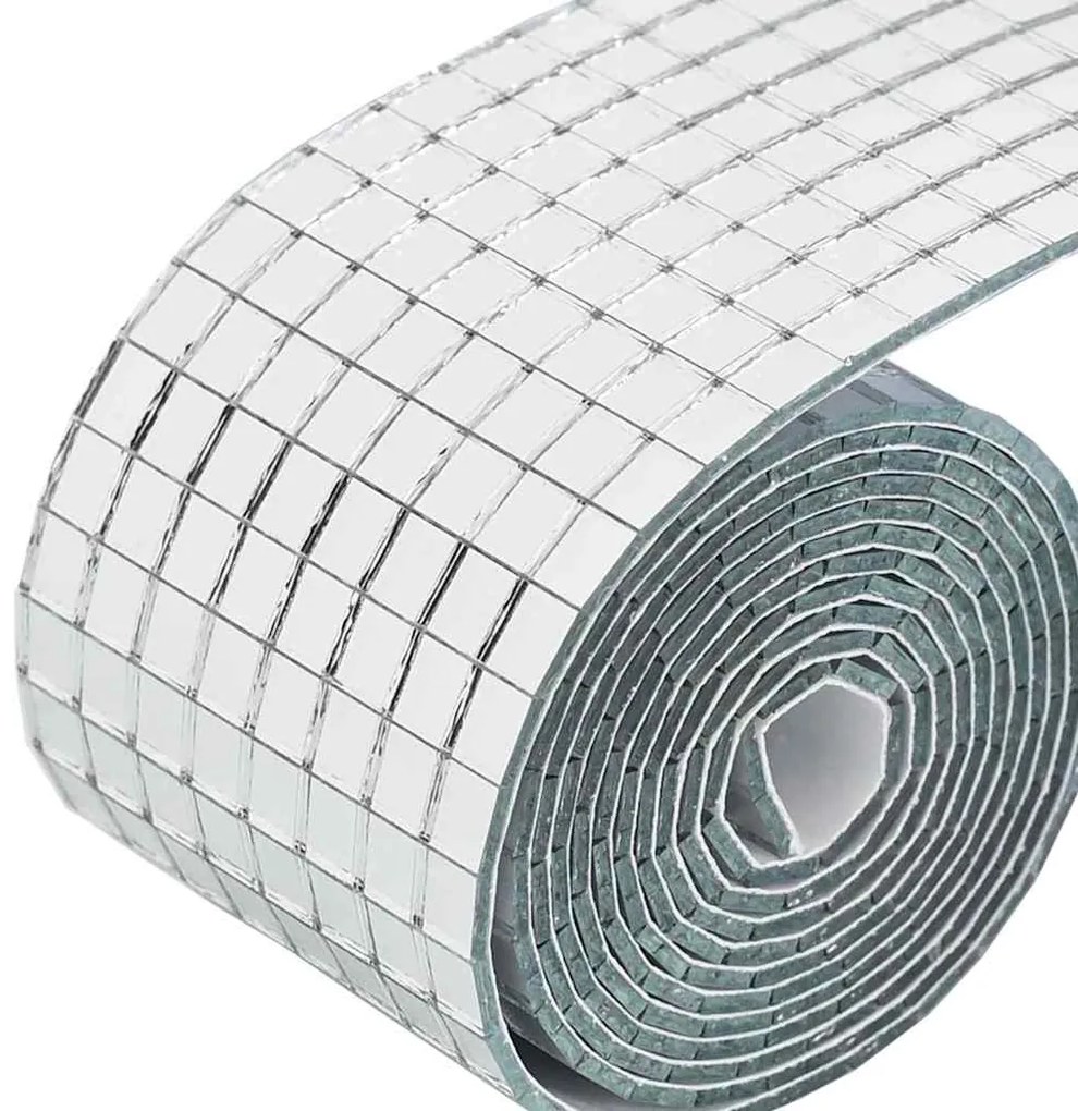 vidaXL Μωσαϊκό Καθρέπτη Γεωμετρικό 12 pcs Ασημί 100 x 4 εκ. Γυαλί