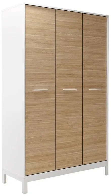 Ντουλάπα ρούχων London Megapap τρίφυλλη χρώμα oak - λευκό 120x52x202εκ.