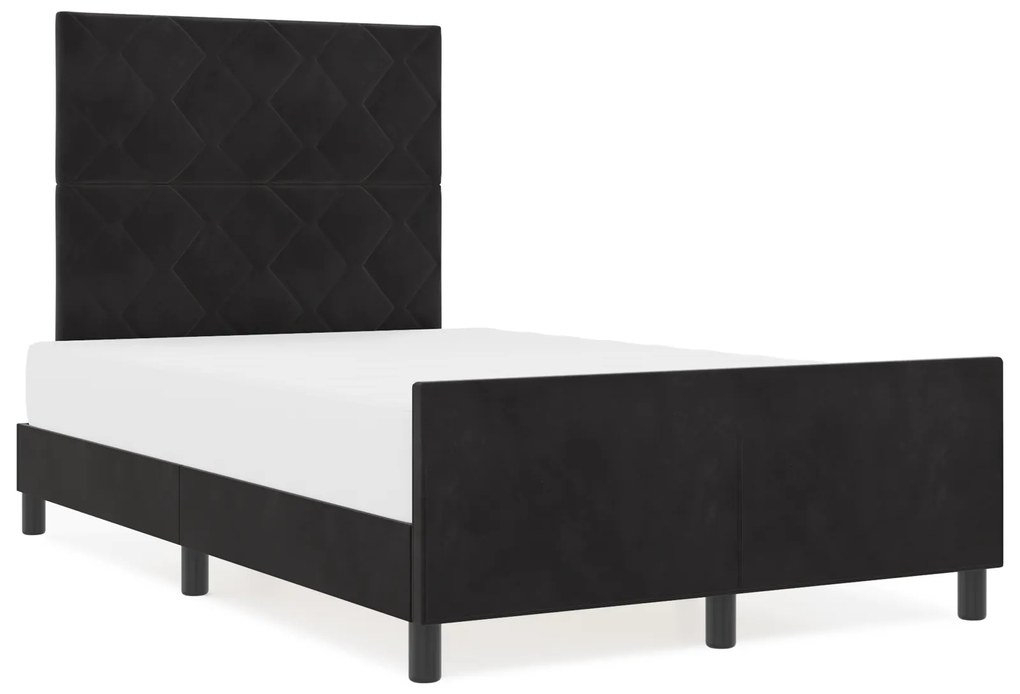vidaXL Κρεβάτι Μαύρο 120x190 εκ. Βελούδο