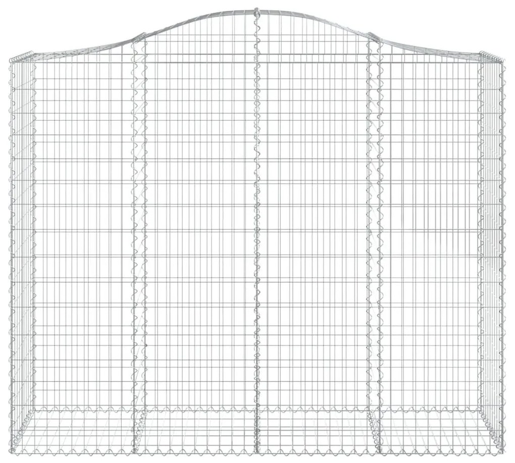 Συρματοκιβώτια Τοξωτά 14 τεμ. 200x50x160/180 εκ. Γαλβαν. Ατσάλι - Ασήμι